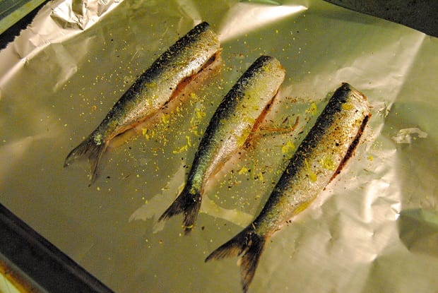 sardinas en papillote preparacion