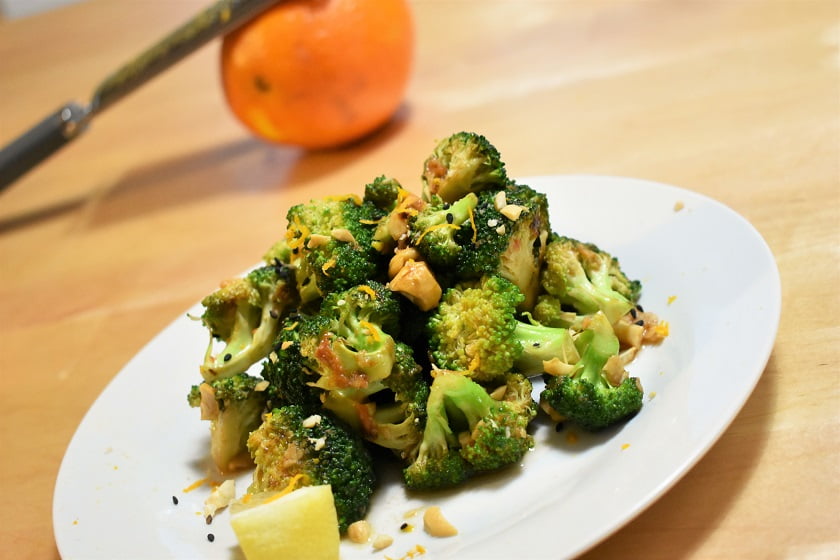 Brócoli al wok con cítricos y picante